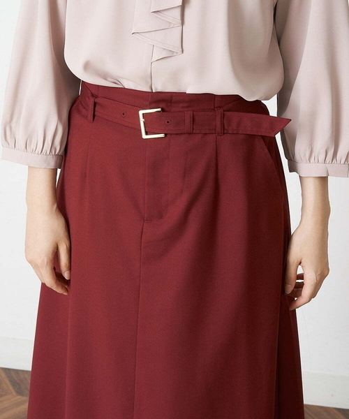 「OFUON le MK」 ロングスカート 36 ボルドー レディース_画像4