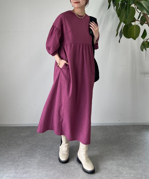 「un dix cors」 7分袖ワンピース FREE ローズ レディース_画像3