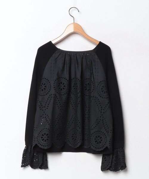 「GRACE CONTINENTAL」 長袖カットソー 36 ブラック レディース_画像2