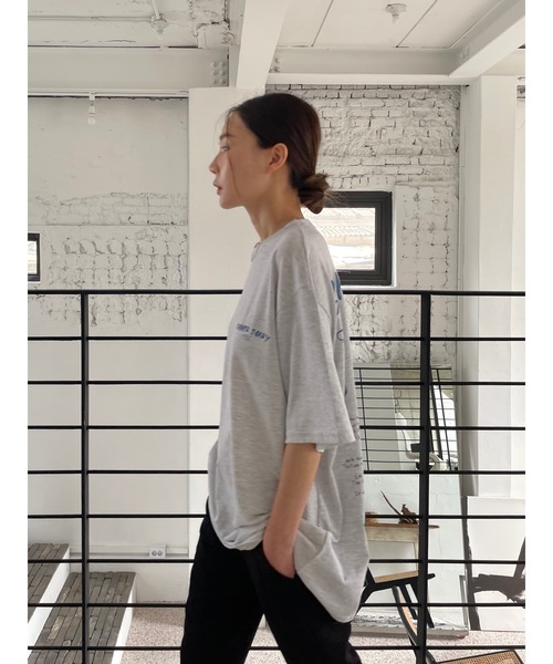 「Didot.showroom」 半袖Tシャツ FREE ヘザーグレー レディース_画像5