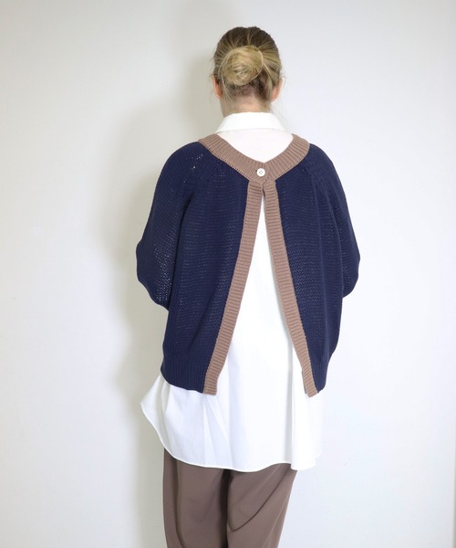 「haupia」 ニットカーディガン MEDIUM グリーン レディース_画像3