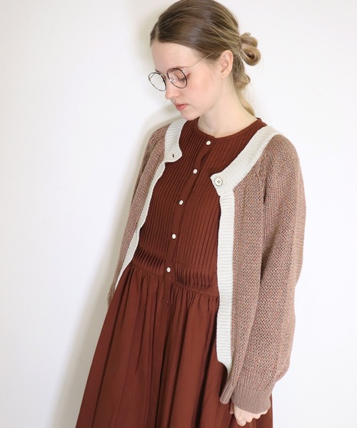 「haupia」 ニットカーディガン MEDIUM グリーン レディース_画像5