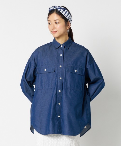 HELIOPOLE（エリオポール） ブラウス シャツ DENIM BIG SHIRT 