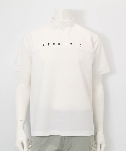 archivio（アルチビオ） tシャツ 「MENS」素材切替UV冷感ハーフジップ