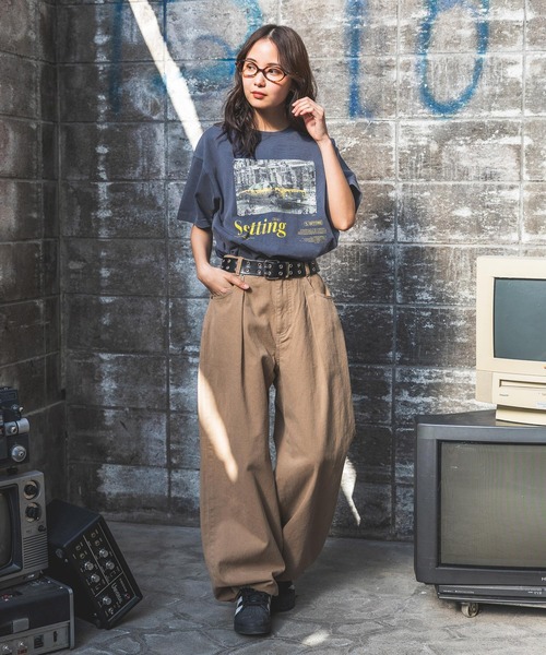 「PBLIM」 チノパンツ MEDIUM ブルーグリーン レディース_画像6