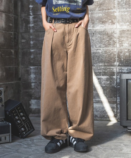 「PBLIM」 チノパンツ MEDIUM ブルーグリーン レディース_画像9