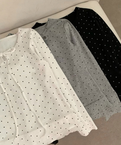 【美品】FORMO フォルモ リボンドットシャツ FOLLOWIN（フォロウィン） tシャツ 「半袖バージョン追加/3COLOR