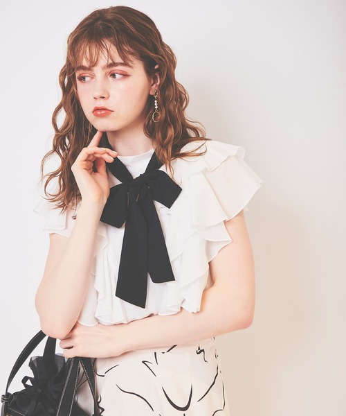 「31 Sons de mode」 半袖ブラウス 36 サックスブルー レディース_画像5