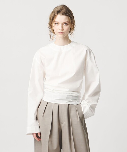 LOEFF ロエフ フィッシュテイル シャツ 白 コットン 長袖 バックオープン LOEFF（ロエフ） ブラウス シャツ 「LOEFF」フィッシュテイル シャツ