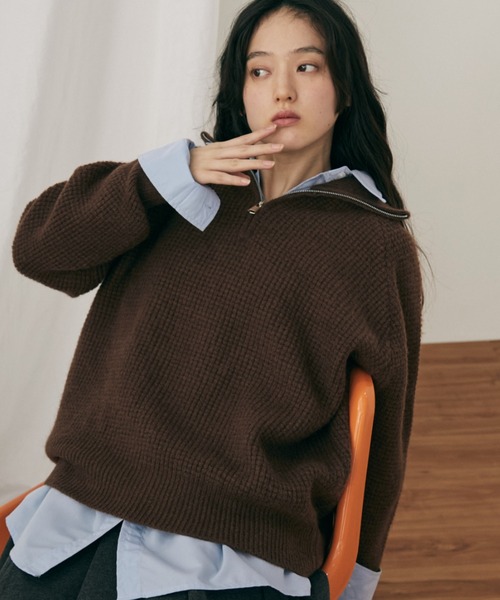 「MERLOT」 長袖ニット FREE ピンク レディース_画像8