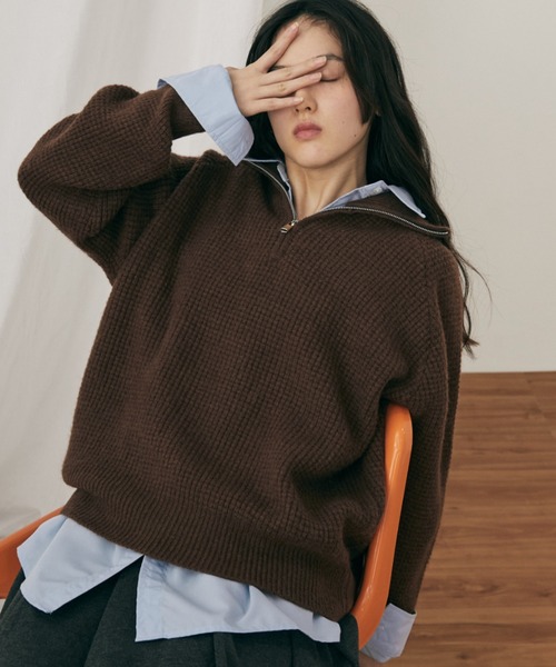 「MERLOT」 長袖ニット FREE ピンク レディース_画像9