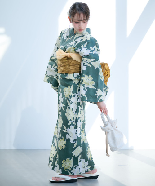 浴衣2点セット (浴衣➕帯) Ada. 浴衣 2点セット 「帯+浴衣」 浴衣 レトロライクで差をつけよう
