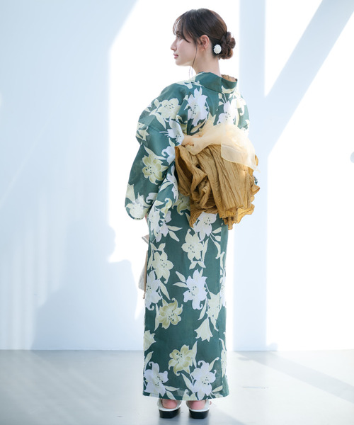 【美品/新品・未使用/浴衣、帯2点セット】今期トレンド浴衣 Ada. 浴衣 2点セット 「帯+浴衣」 浴衣 レトロライクで差をつけよう