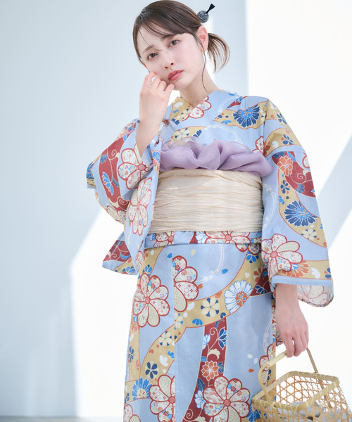Ada. 浴衣 2点セット 「帯+浴衣」 浴衣 レトロライクで差をつけよう