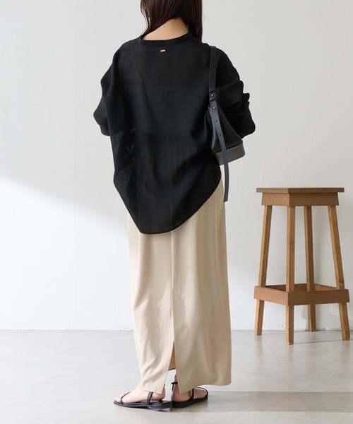 ブラウス シャツ 真夏も着たい長袖ヴィンテージメッシュスキッパーシアーシャツ/WEB限定カラー展開 レディースの画像