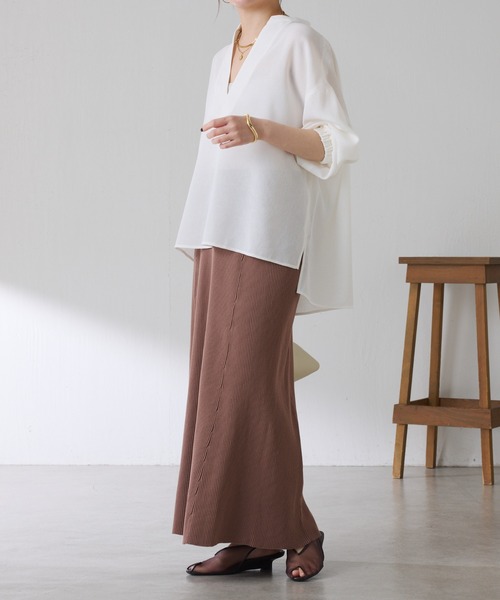 ブラウス シャツ 真夏も着たい長袖ヴィンテージメッシュスキッパーシアーシャツ/WEB限定カラー展開 レディースの画像