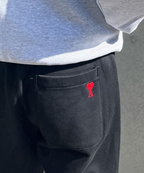ピ*ク様 【新品】AMI PARIS アミパリス スウェットパンツ 黒 L ハー AMI Alexandre Mattiussi スウェットパンツ ジャージ 「AMI PARIS