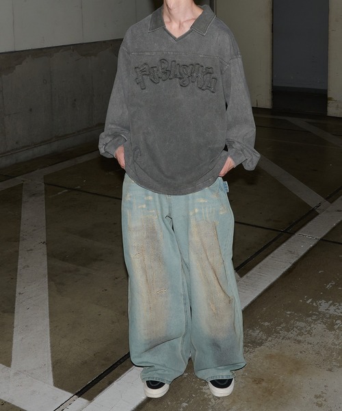 「Perushu」 長袖Tシャツ MEDIUM グレー メンズ_画像6