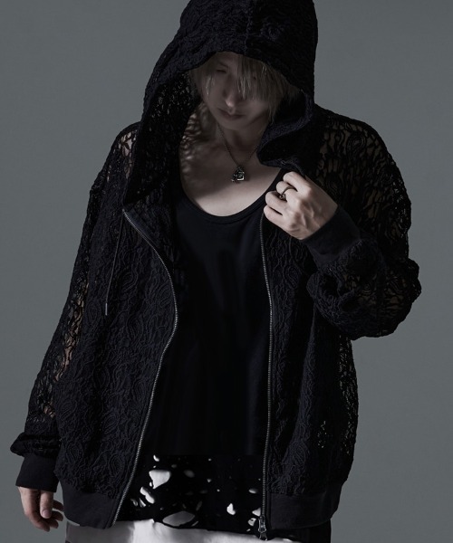 RUDOL パーカー 「RUDOL/ルドル」花柄レースダブルジップパーカー 長袖