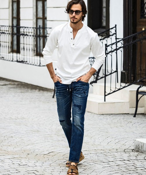 「1PIU1UGUALE3 RELAX 」 長袖Tシャツ X-LARGE ブラック メンズの画像4