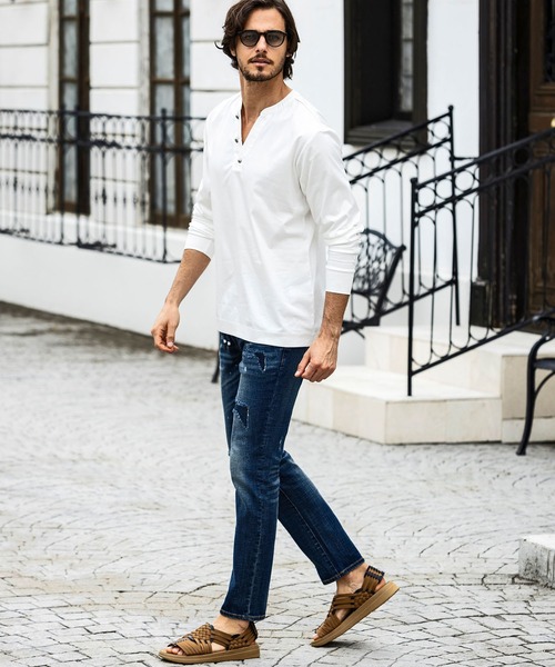 「1PIU1UGUALE3 RELAX 」 長袖Tシャツ X-LARGE ブラック メンズの画像5