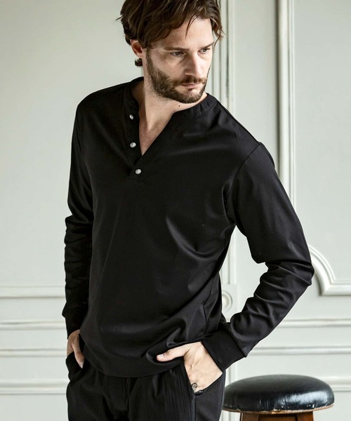 「1PIU1UGUALE3 RELAX 」 長袖Tシャツ X-LARGE ブラック メンズの画像6