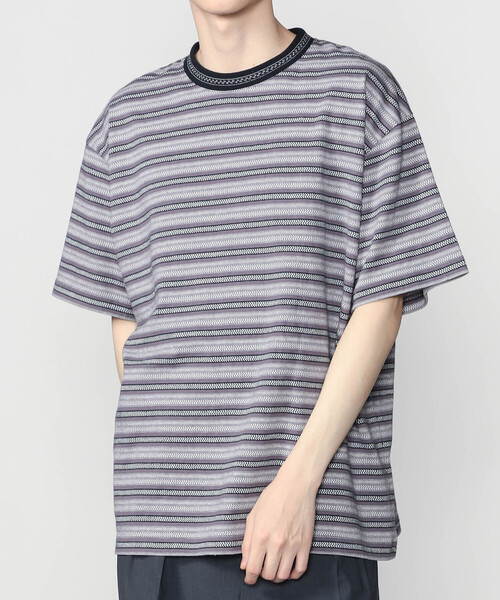 SEDAN ALL-PURPOSE tシャツ | ジャガードストライプ 半袖Tシャツ MEN