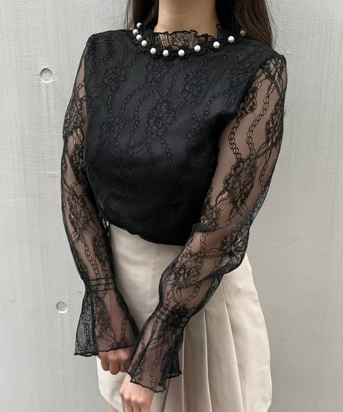 「titty＆Co. PETIT」 長袖ブラウス FREE ブラック レディース_画像2