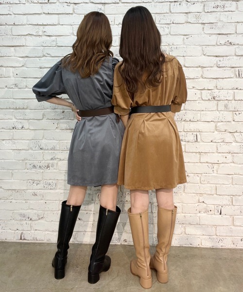 「one after another NICE CLAUP」 半袖ワンピース FREE ベージュ レディース_画像10