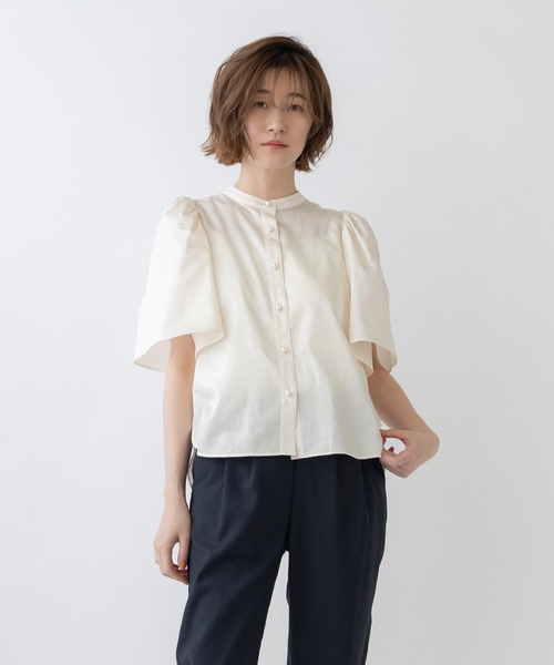 「Sono」 半袖ブラウス 1 ネイビー レディース_画像2