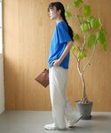ワイドパンツ パンツ ストライプイージーワイド...の詳細画像2