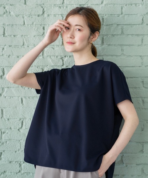AOYAMA tシャツ 半袖 透けないカットソー「フレンチスリーブ」「クルー