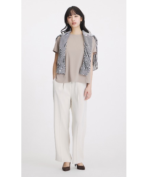 AOYAMA tシャツ 半袖 透けないカットソー「フレンチスリーブ」「クルー