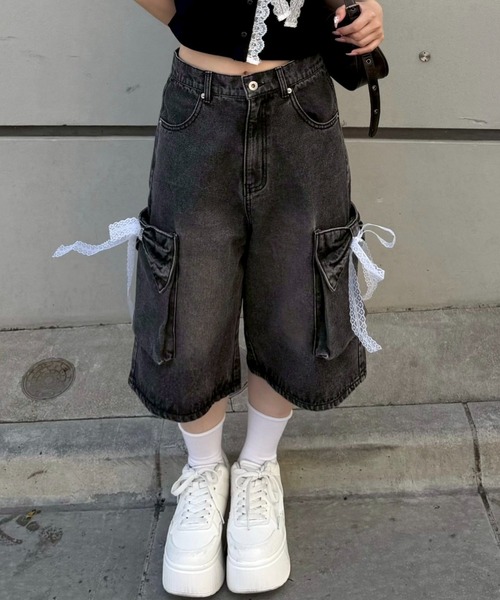 continuer de NICE CLAUP ハーフパンツ ジーンズ デニム デニムパンツ
