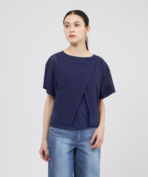 tシャツ 2AWYシアーニット レイヤードプルオーバー レディースの画像