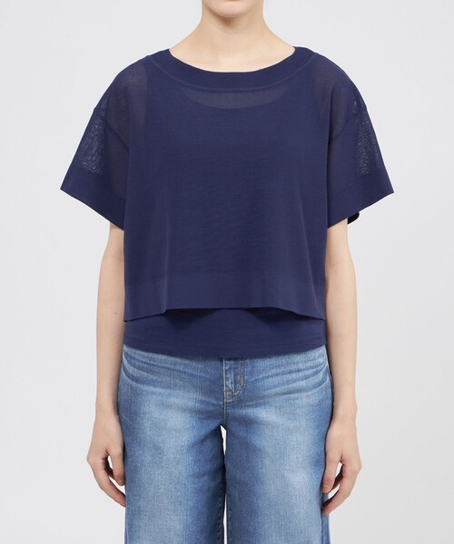 tシャツ 2AWYシアーニット レイヤードプルオーバー レディースの画像