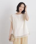 tシャツ 半袖 カラミメッシュレイヤードカット...の詳細画像2