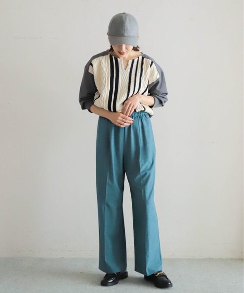 「NOMBRE IMPAIR」 長袖カットソー FREE ネイビー レディース_画像9