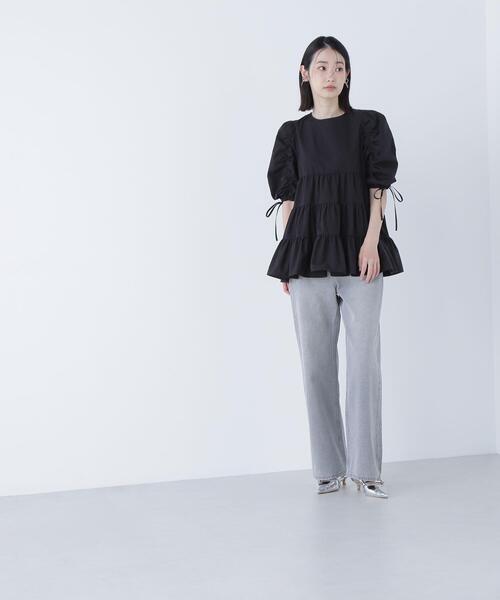 「NATURAL BEAUTY BASIC」 7分袖チュニック SMALL ブラック レディース_画像3