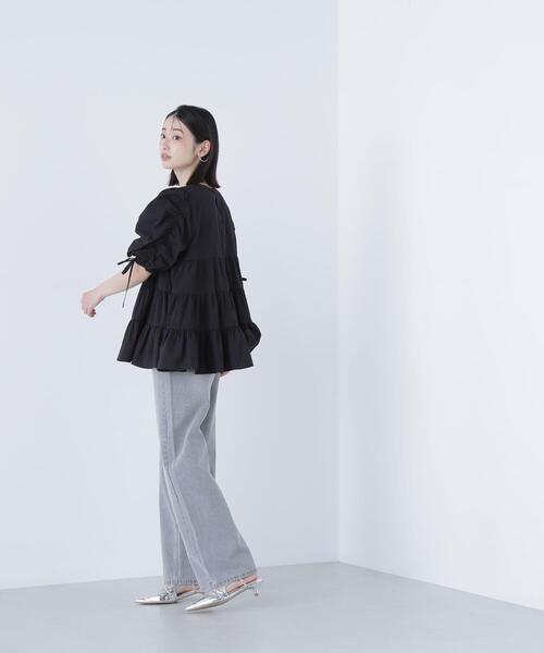 「NATURAL BEAUTY BASIC」 7分袖チュニック SMALL ブラック レディース_画像5