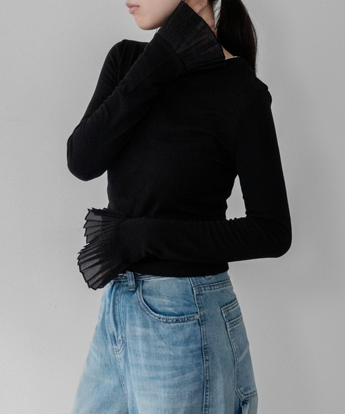tシャツ 「on:nue」プリーツカフスロングスリーブカットソー /26-27 AW COLLECTION レディース | on：nue