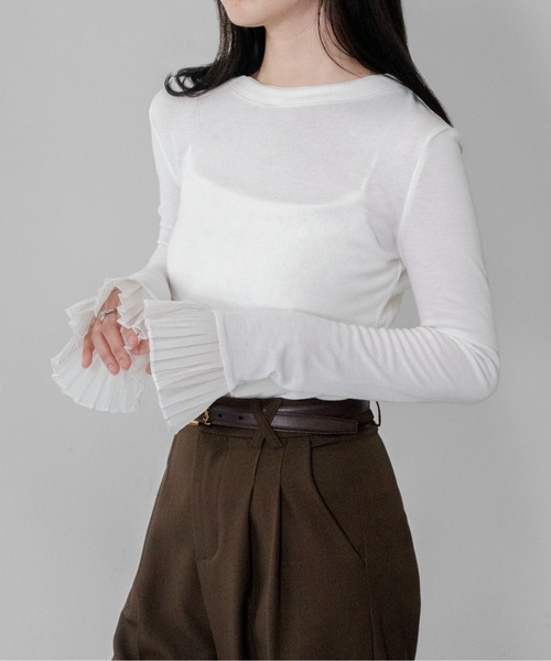 tシャツ 「on:nue」プリーツカフスロングスリーブカットソー /26-27 AW COLLECTION レディース | on：nue | 04