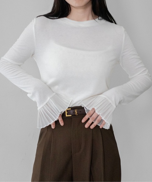 tシャツ 「on:nue」プリーツカフスロングスリーブカットソー /26-27 AW COLLECTION レディース | on：nue | 03