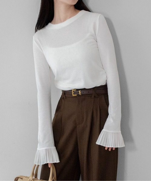 tシャツ 「on:nue」プリーツカフスロングスリーブカットソー /26-27 AW COLLECTION レディース | on：nue | 06