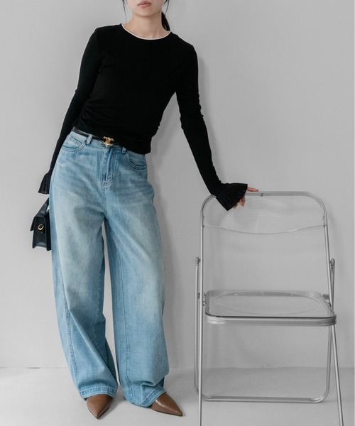 tシャツ 「on:nue」プリーツカフスロングスリーブカットソー /26-27 AW COLLECTION レディース | on：nue | 21