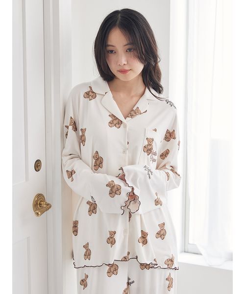 gelato pique（ジェラートピケ） パジャマ ルームウェア ベア柄シャツ