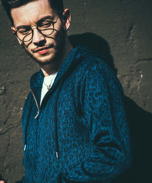 クライミー　レオパードフーディ CRIMIE パーカー LEOPARD SHAGGY KNIT ZIP PARKA メンズ