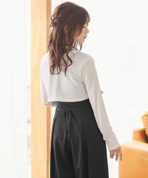 Tika（ティカ） カーディガン 前開きストレッチプレーン長袖ボレロ