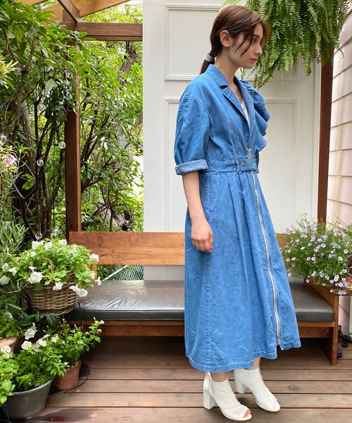 avieワンピース AVIE ワンピース カバーデザインミリタリーカットワンピース