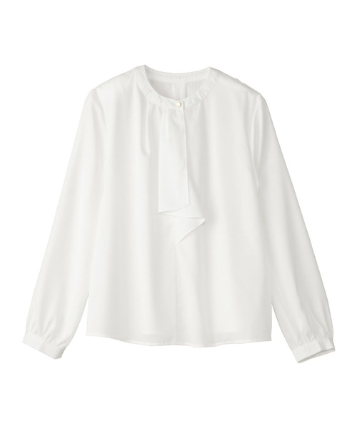 ★タグ付き★TRANSWORK★ボウタイブラウス★金ボタン★濃紺★44号★2XL GO3693EW06383_1_l.jpg